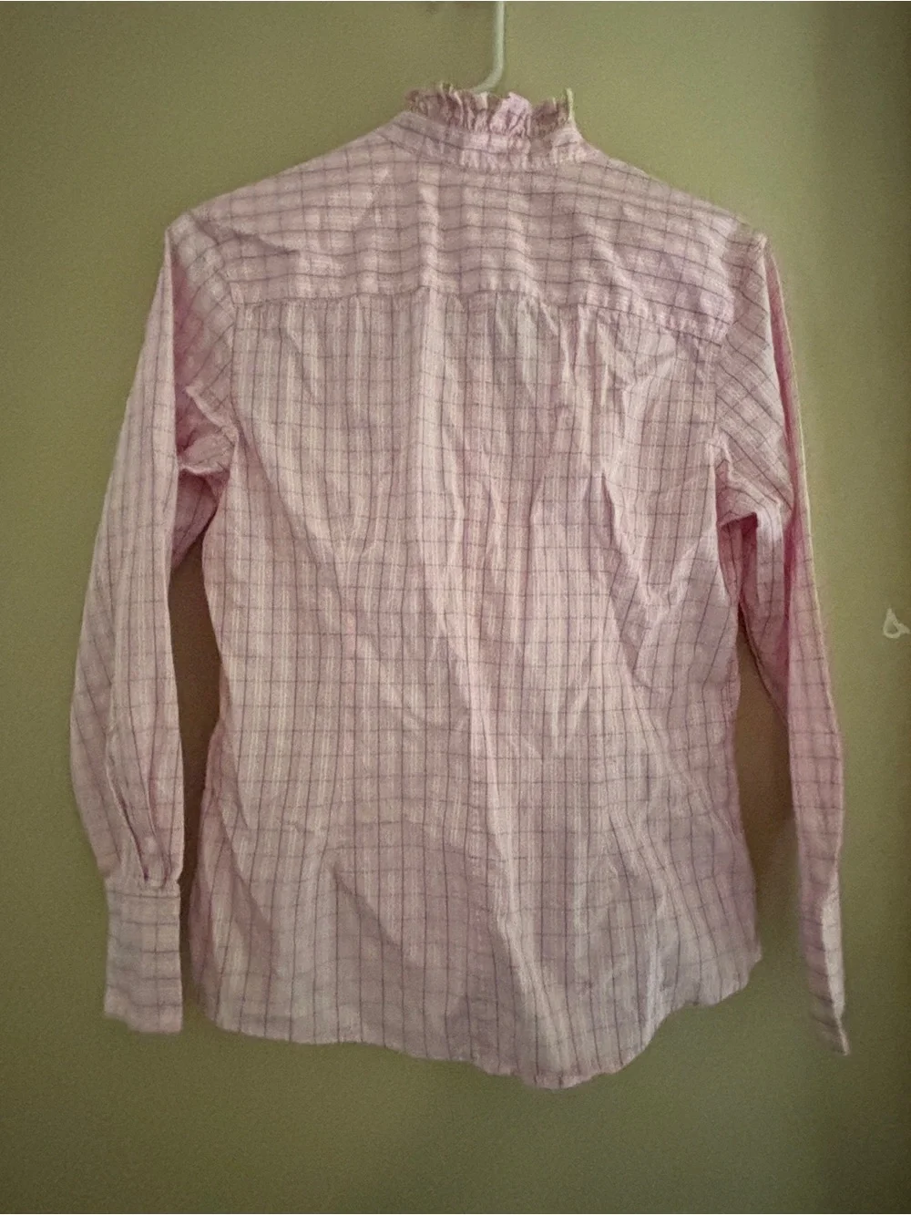 Double R by Ravi Ratan Pink Floral Ruffle Button-Down Shirt Women’s Med - Picture 2 of 15